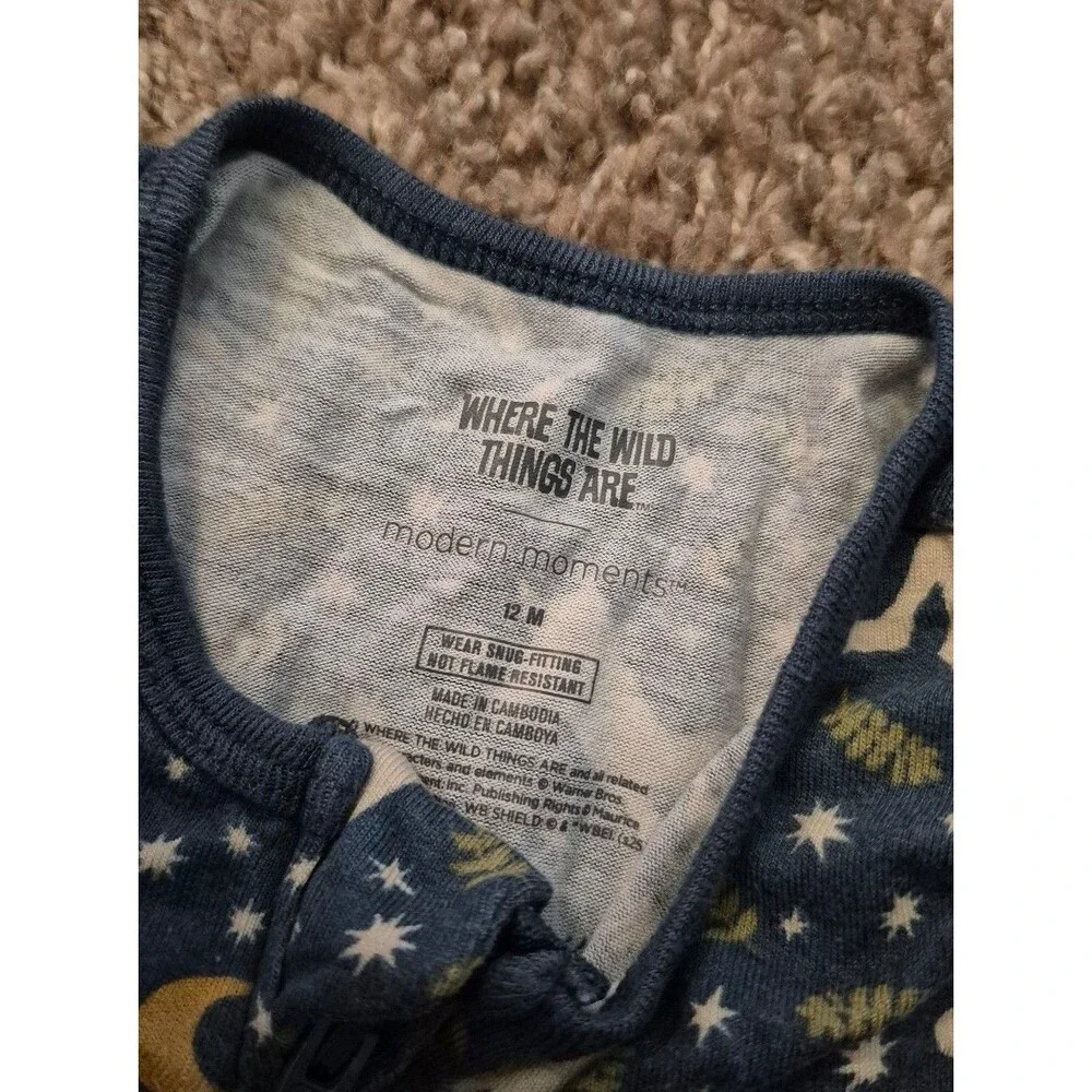Where the wild things are bamboo gerber sleeper size 12 months